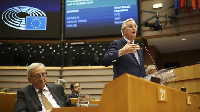 Michel Barnier told the European Parliament the UK&squot;s proposals were not "properly developed"
