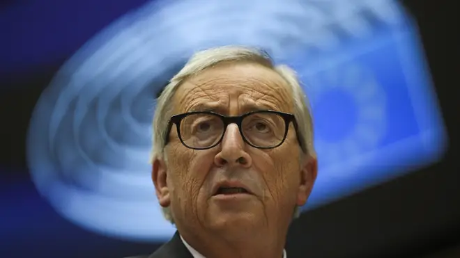 European Commission President Jean-Claude Juncker addresses European lawmakers at the European Parliament in Brussels,