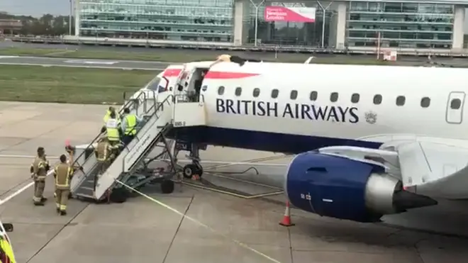 Paralympian protester superglues himself to British Airways plane at London City Airport