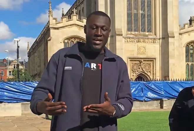 Stormzy speaking about his scholarship which is offering to help black Cambridge University students pay their tuition fees