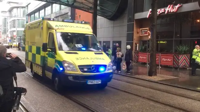 Ambulances are at the scene in Manchester