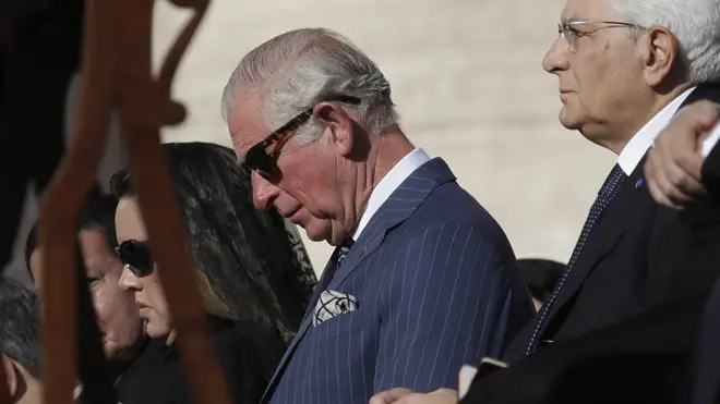 Prince Charles attends the service today