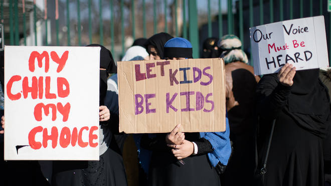 Parents have been staging protests outside the school on Fridays