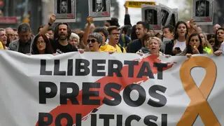 People took to the streets of Barcelona to protest against the court's decision