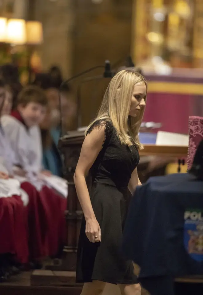 PC Harper's widow, Lissie Harper, read a eulogy at the funeral