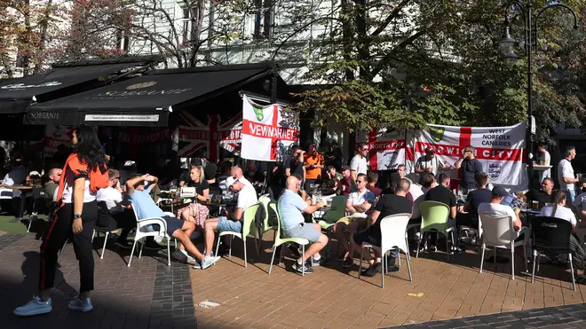 The England fan was found in a "helpless condition" in the Bulgarian capital