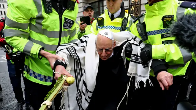 Rabbi Jeffrey Newman was arrested during the protests