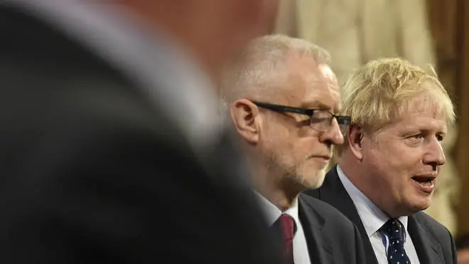 Jeremy Corbyn and Boris Johnson in parliament