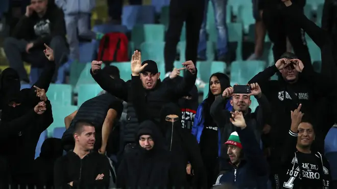 A section of Bulgarian fans were seen doing Nazi salutes