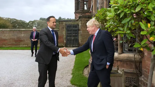 Boris Johnson (right) met Irish leader Leo Varadkar for talks last week