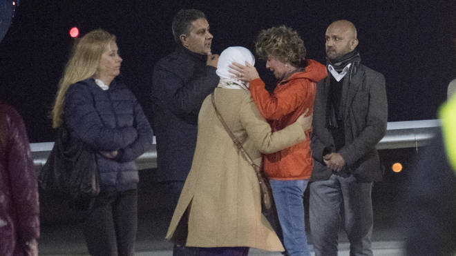 Tafida's mother Shelina Begum was embraced at Genoa Airport