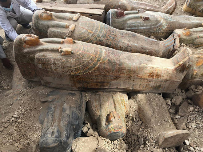 20 ancient coffins have been discovered in Egypt
