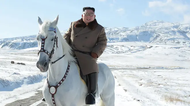 Kim Jong Un pictured on horseback