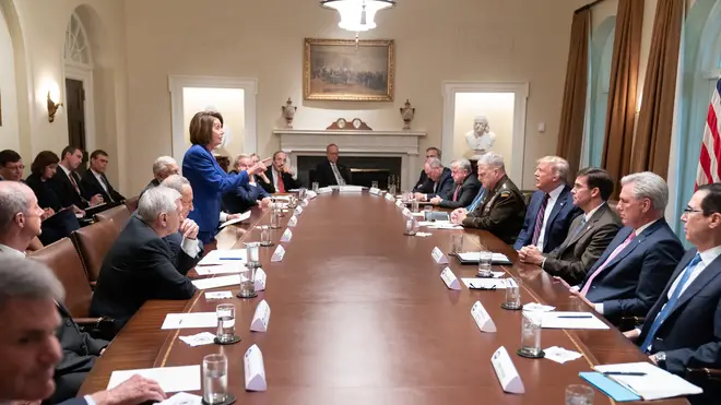 The picture Donald Trump claims showed Nancy Pelosi having an "unhinged meltdown"
