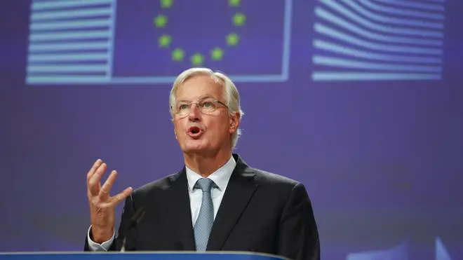 The EU's chief negotiator Michel Barnier speaking after the deal was announced