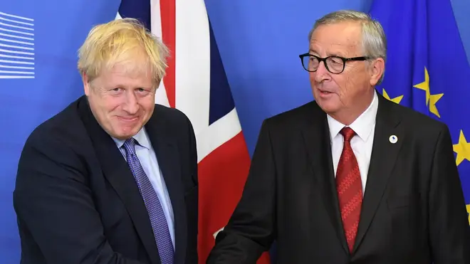 Jean-Claude Juncker pictured with Boris Johnson