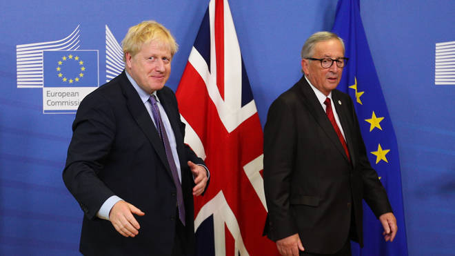 Boris Johnson and Jean-Claude Juncker in Brussels today