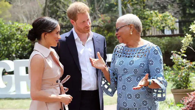 The Royal couple meet Graca Machel, widow of the late Nelson Mandela