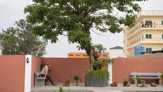 The Duke of Sussex sits alone beneath the Diana Tree in Huambo, Angola