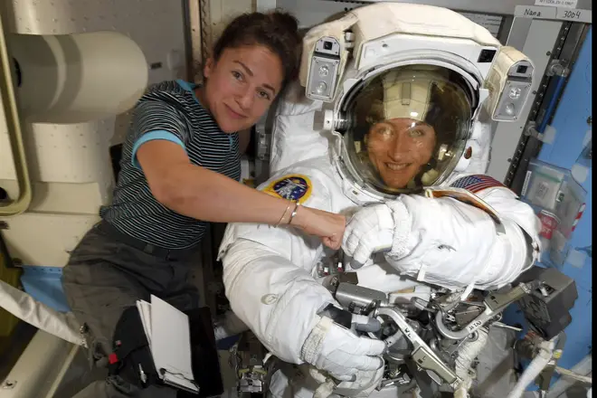 The women have been sent on a mission because because of a power system failure at the International Space Station