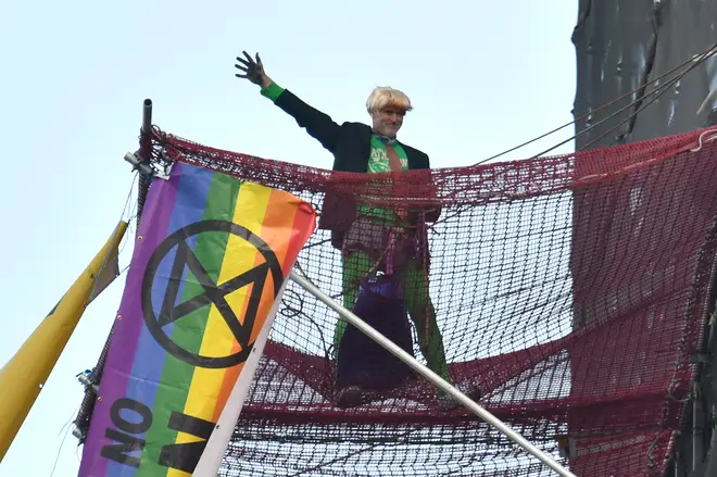 An Extinction Rebellion protester climbed the Elizabeth Tower in Westminster