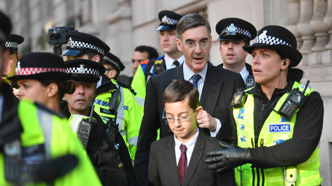 Jacob Rees-Mogg and his son needed a police escort