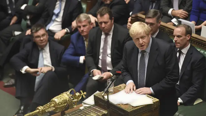 Boris Johnson trying to sell his Brexit deal in the House of Commons