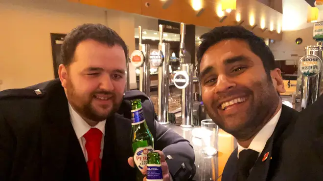 The two campaigners were sharing a beer at the bar