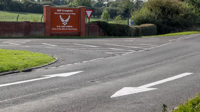 The teen was killed outside RAF Croughton in Northamptonshire