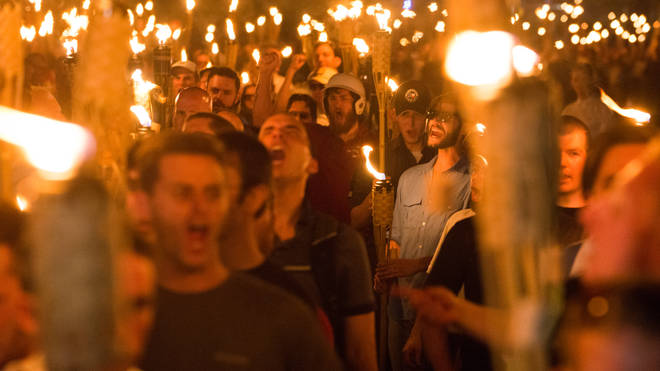 The flaming torches of the Unite The Right rally