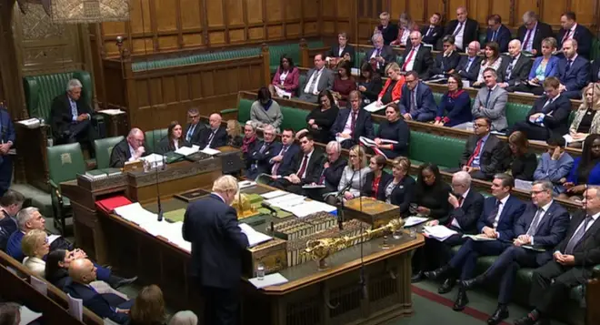 Boris Johnson speaking in the House of Commons today