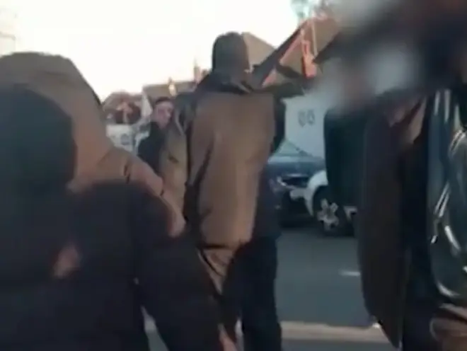 Rival gangs clash outside primary school