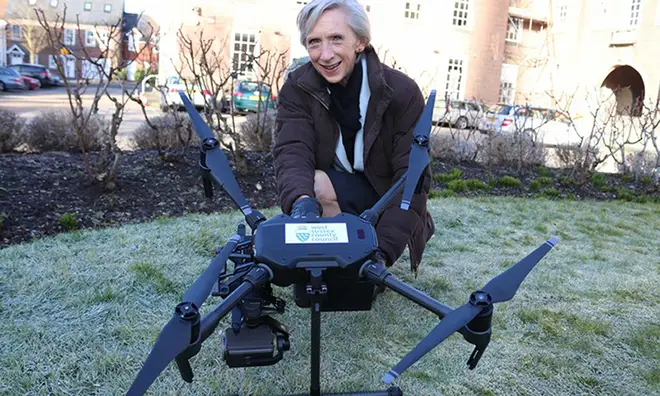 West Sussex County Council's Louise Goldsmith in February 2018 with the new drone