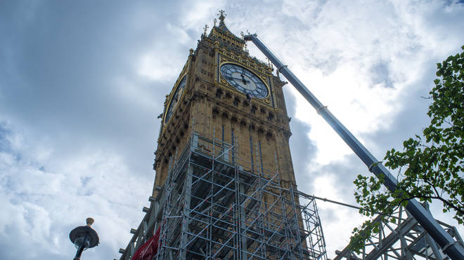Big Ben with scaffolding