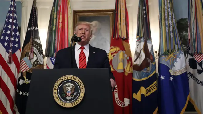 Donald Trump delivers his statement on the death of ISIS leader Abu Bakr al Baghdadi