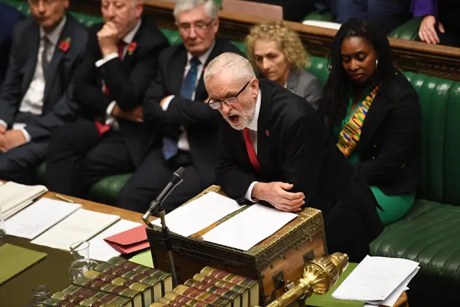 The Labour leader addressing the House of Commons