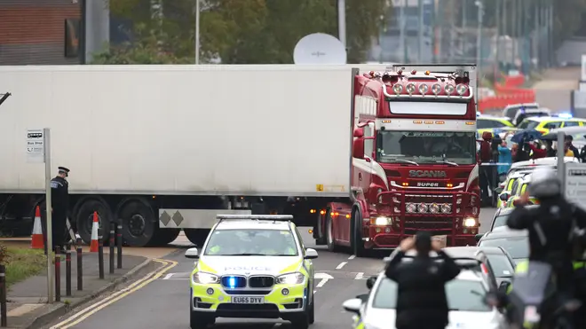 The eight women and 31 men were found in the back of a refrigerated lorry on Wednesday