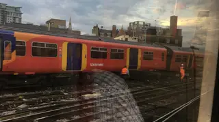 Train derails at London Waterloo. Picture: Vince Gannon