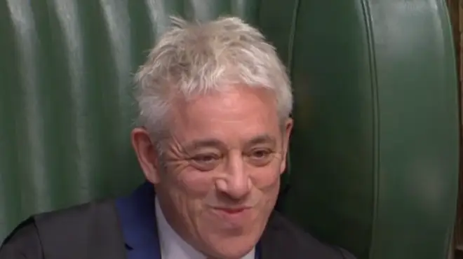 John Bercow broke into a grin as Boris Johnson paid him a compliment