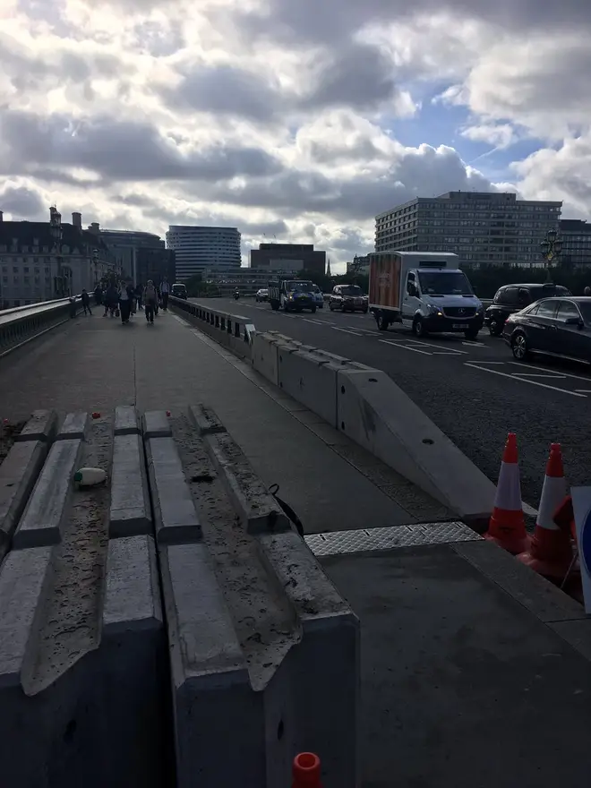 Westminster Bridge barriers