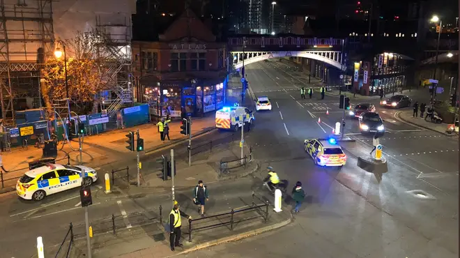 The area surrounding Deansgate has a police presence