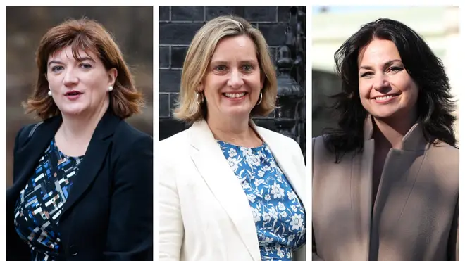 (left to right) Nicky Morgan, Amber Rudd and Heidi Allen are not standing at the next election