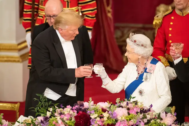 The US President said he had a "great time" with Her Majesty