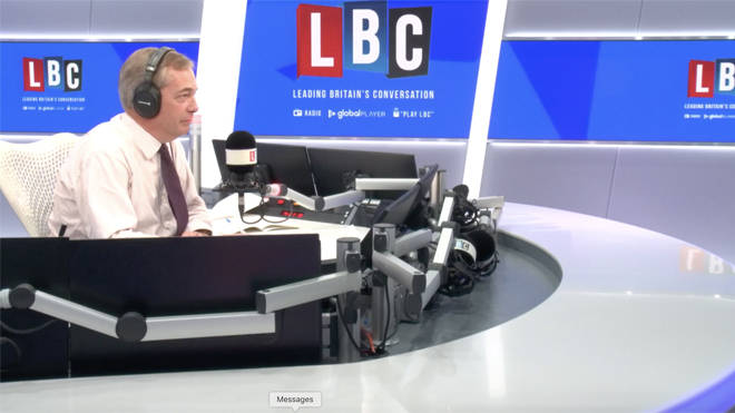 Nigel Farage on air interviewing Donald Trump
