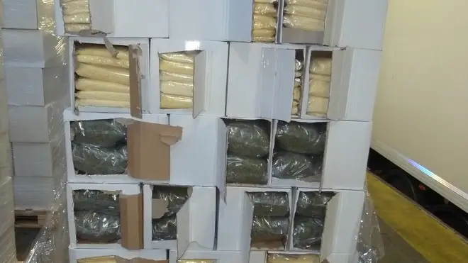 The drugs were hidden in bags of out of date pizza cheese