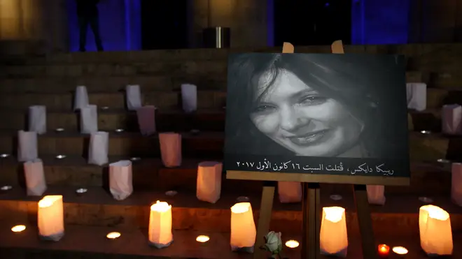 A candlelit vigil held in Lebanon for the embassy worker