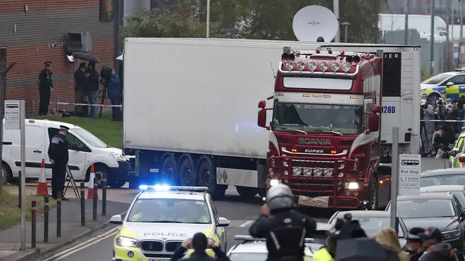The 39 migrants found in the back of the lorry were all Vietnamese, say police