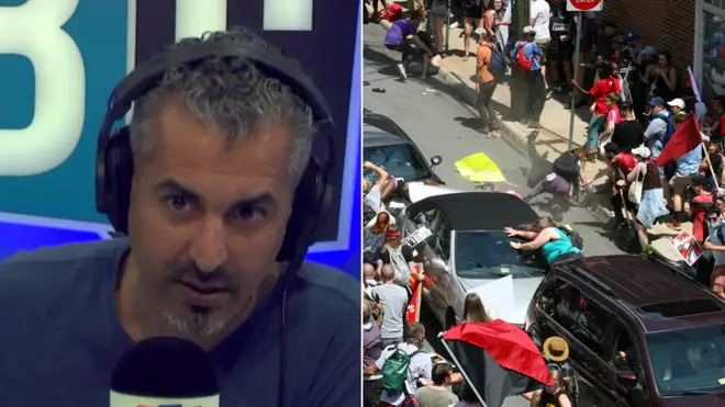 Maajid Nawaz was discussing the Charlottesville protests, where on woman was killed