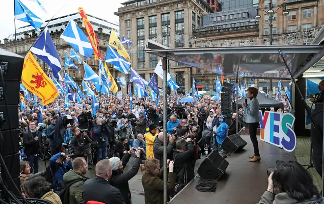 The rally took place in George Square in Glasgow