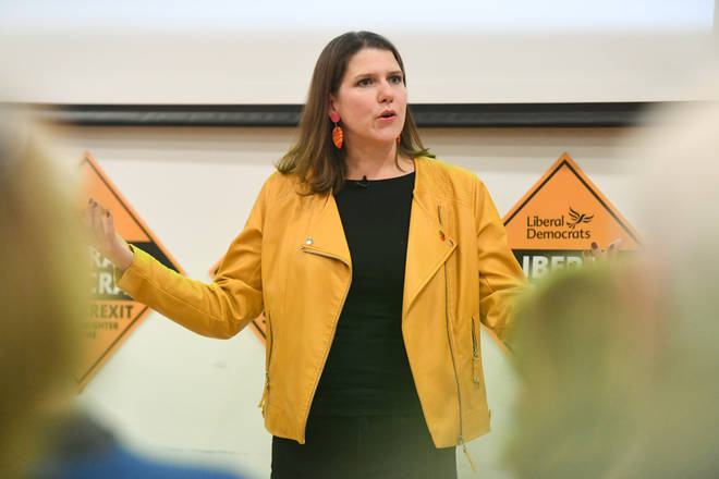 Lib Dem leader Jo Swinson speaking during the launch of Sam Gyimah MP campaign in Kensington